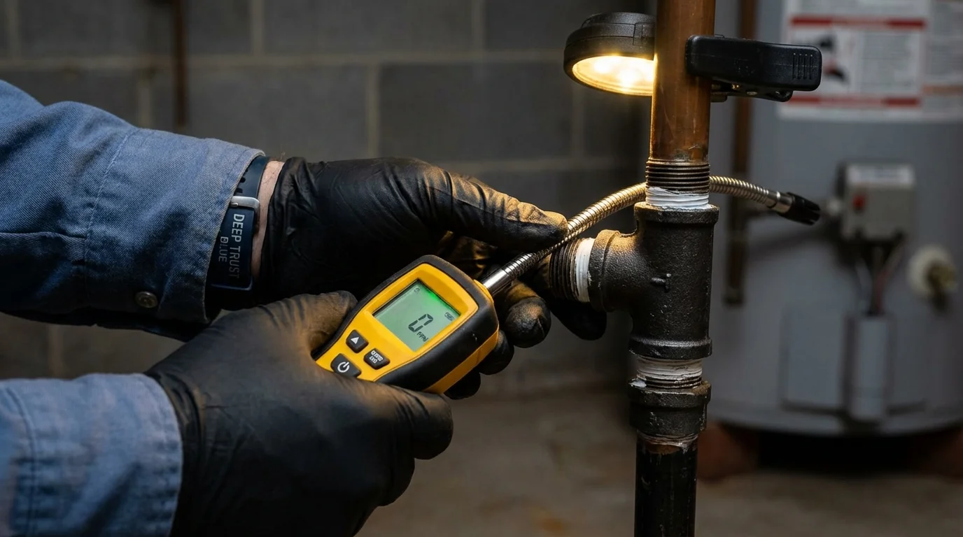 Gas leak detection with electronic sniffer by Johns Plumbing LLC in Penns Grove