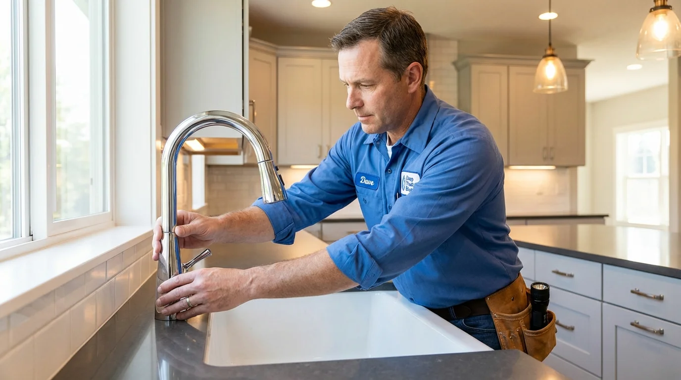 Kitchen faucet installation by Johns Plumbing LLC in Penns Grove
